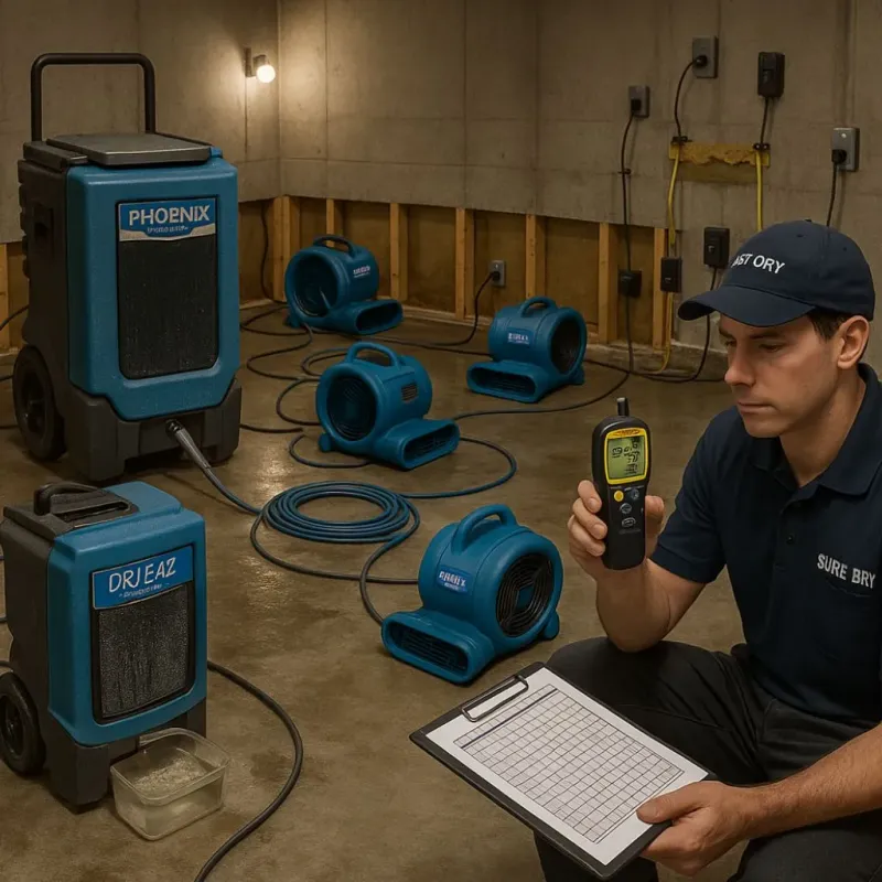 Structural Drying and Dehumidification process in Prince Frederick, MD
